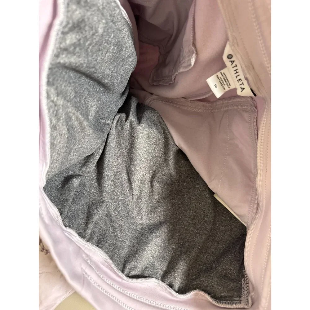 Athleta Apres Ski Down Quilted Jogger Pants Size 16 Purple Lavender Drawstring - Picture 9 of 16
